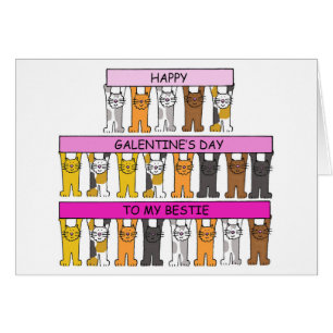 Cartão Feliz Dia das Galentinas para a Melhor Amiga