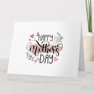 Cartão Feliz Dia das Mães 2025 Floral Fofo para Mulheres 