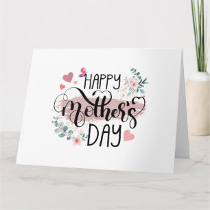 Cartão Feliz Dia das Mães 2025 Floral Fofo para Mulheres 