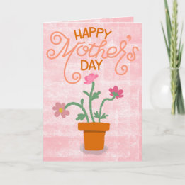 Cartão Feliz Dia das Mães – Abstrato Floral Brilhante