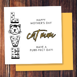 Cartão Feliz Dia das Mães Amarelo Da Gata Perfeita