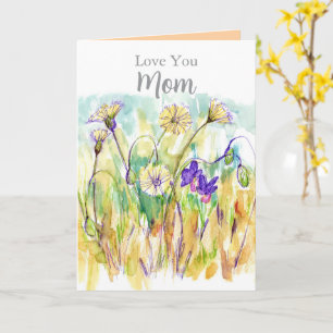 Cartão Feliz Dia das Mães Amo Você Mamãe Flores