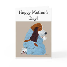 Feliz Dia das Mães! Basset Hound rezando