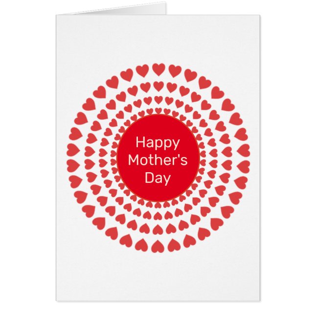 Cartão Feliz Dia das Mães Círculo de Coração Mandala em B (Frente)