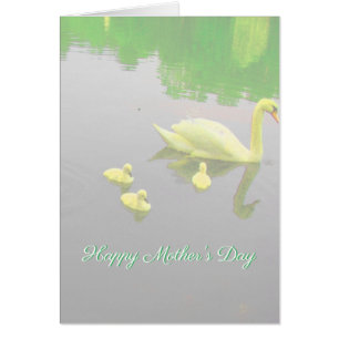 Cartão Feliz Dia das Mães Cisne