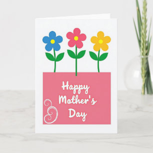 Cartão Feliz Dia das Mães com Aquarela Floral