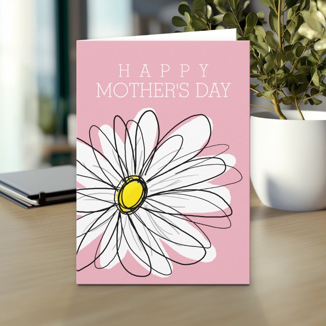 Cartão Feliz Dia das Mães com Daisy Caprichosa (Personalized Mother's Day Greeting Card)