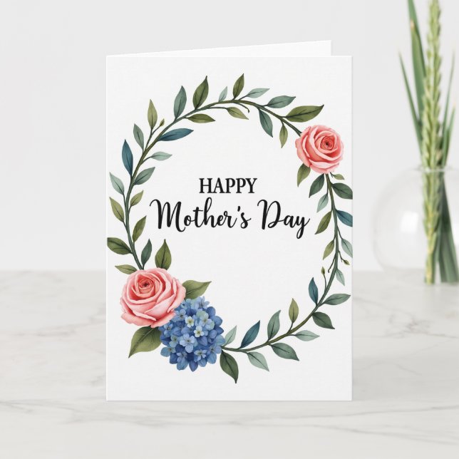 Cartão Feliz Dia das Mães com Flores (Frente)