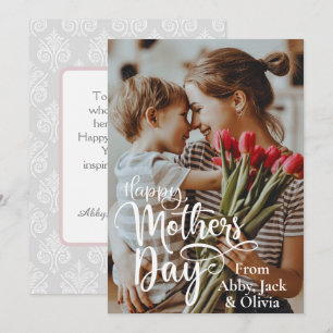 Cartão Feliz Dia das Mães com Foto e Texto Personalizados