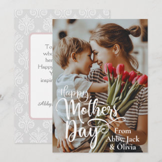 Cartão Feliz Dia das Mães com Foto e Texto Personalizados