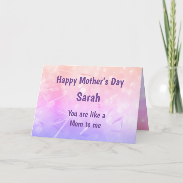 Cartão Feliz Dia das Mães Como uma Mãe (Frente)