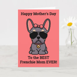 Cartão Feliz Dia das Mães da Dog Lilac Tan Frenchie