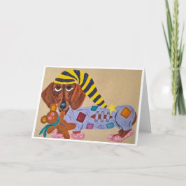 Cartão Feliz Dia das Mães! Dachshund de pijama