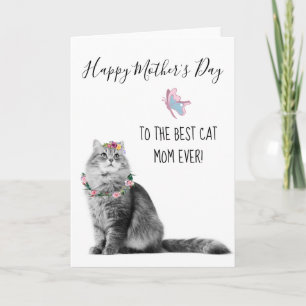 Cartão Feliz Dia das Mães do Melhor Gato para a Melhor Mã