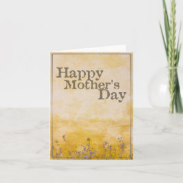Cartão Feliz Dia das Mães em Campo de Flores Vintage - In