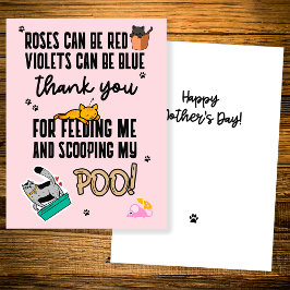 Cartão Feliz Dia das Mães Engraçado Fofo Rosa Da Gata