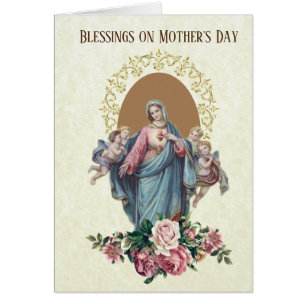 Cartão Feliz Dia das Mães Escritura da Virgem Maria Ben