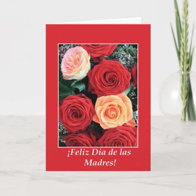 Cartão Feliz Dia das Mães Espanholas (Frente)