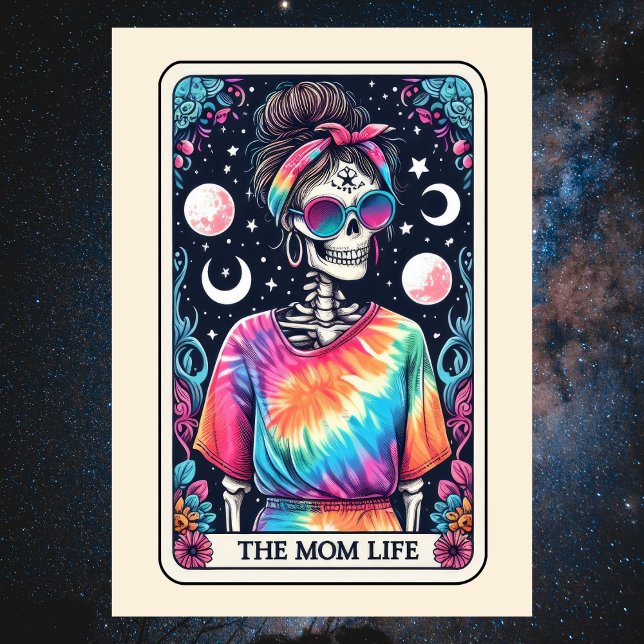 Cartão Feliz Dia das Mães Esqueleto Mãe Vida Tarot (Happy Mother's Day Skeleton Mom Life Tarot Card
)