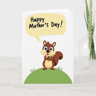 Cartão Feliz Dia das Mães Esquilo