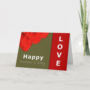 Cartão Feliz Dia das Mães Flor de Gerânio Vermelho