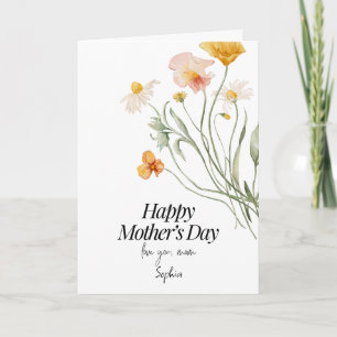 Cartão Feliz Dia das Mães Floral Elegante Personalizado