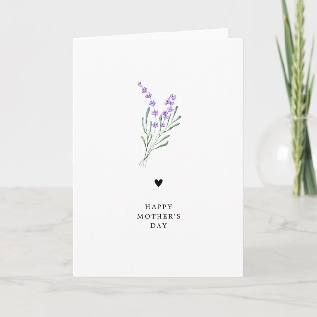 Cartão Feliz Dia das Mães Floral Lavanda (Frente)