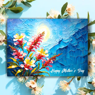 Cartão Feliz Dia das Mães Flores de Murta Australianas 