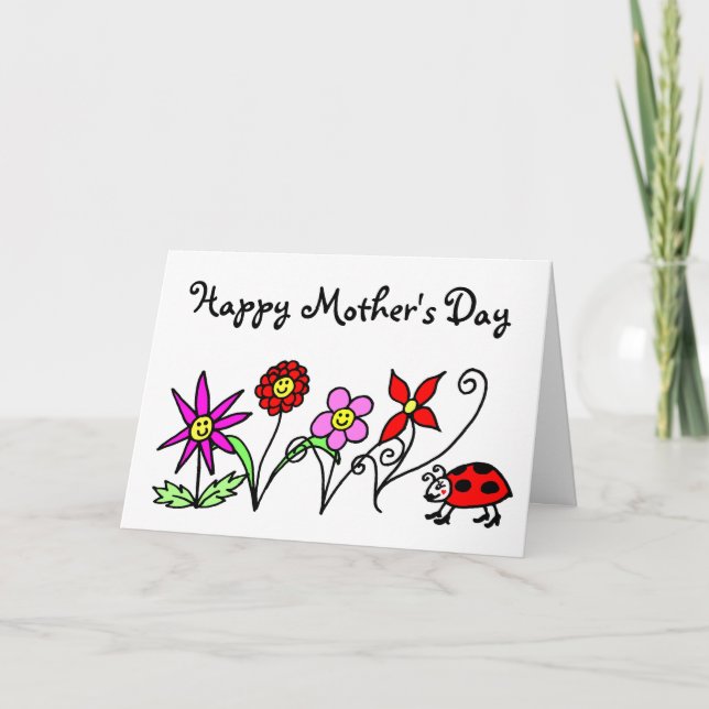 Cartão Feliz Dia das Mães Florido (Frente)