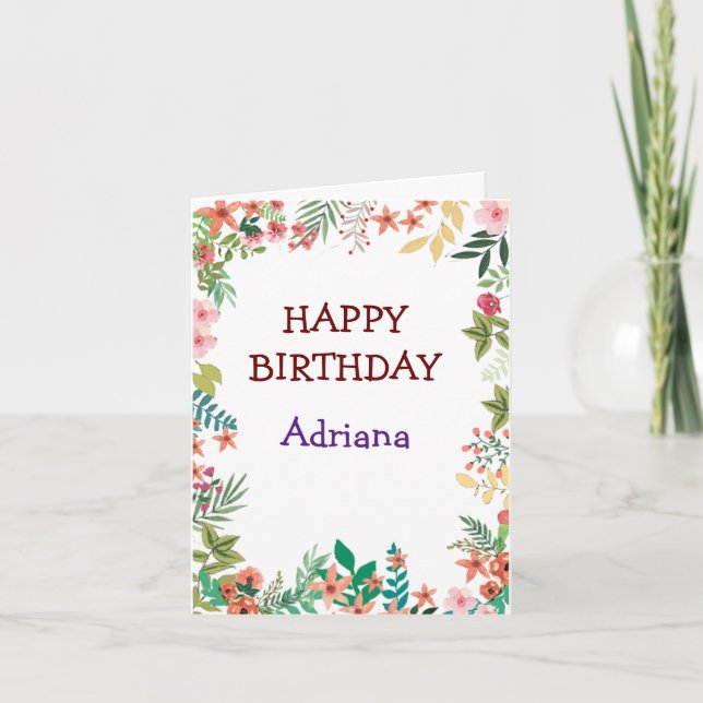 Cartão Feliz Dia das Mães Foto das Flores (Frente)