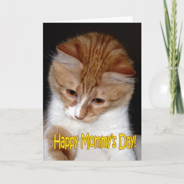 Cartão Feliz Dia das Mães! Gatinho (Frente)