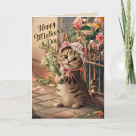 Cartão Feliz Dia das Mães Gato Engraçado