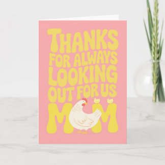 Cartão Feliz Dia das Mães Mamãe Frangos Pintinhos Rosa Am