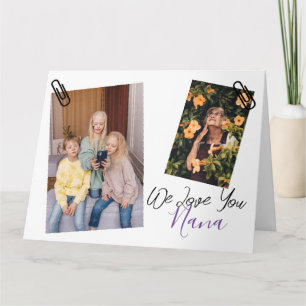 Cartão Feliz dia das mães, nana, avó foto simples  
