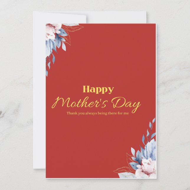 “Cartão Feliz Dia das Mães para a Mamãe | Fofo e E (Frente)