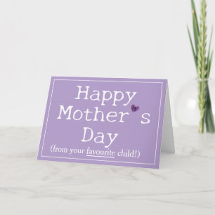 Cartão Feliz Dia das Mães roxo engraçado