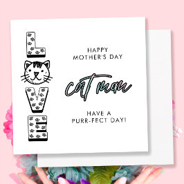 Cartão Feliz Dia das Mães Simples Do Gato Purrfeito