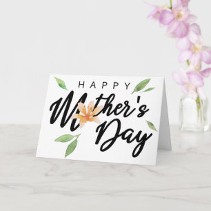 Cartão Feliz Dia das Mães Tipografia Flor Lilium