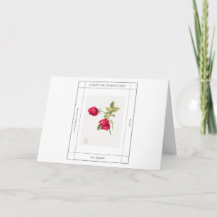 Cartão Feliz Dia das Mães Vintage Rosa flor Aquarela
