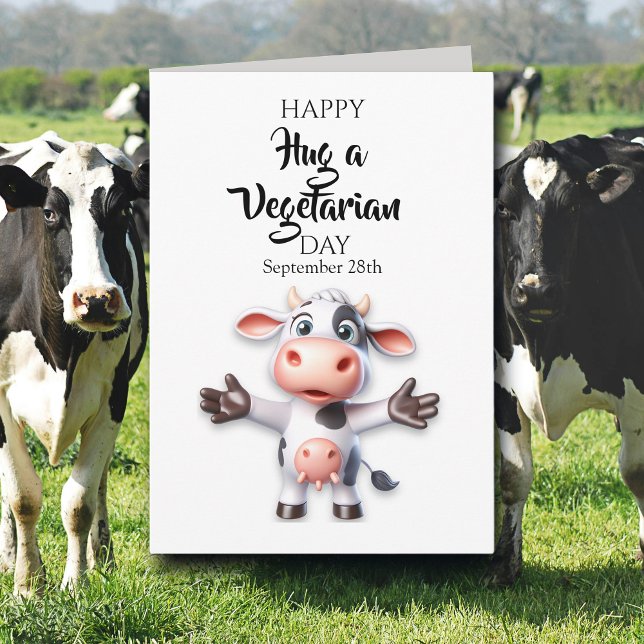 Cartão Feliz Dia de Abraçar um Vegetariano! (Criador carregado)
