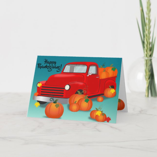 Cartão Feliz Dia de Ação de Graças (Frente)