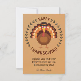 Cartão Feliz Dia de Ação de Graças à Turquia