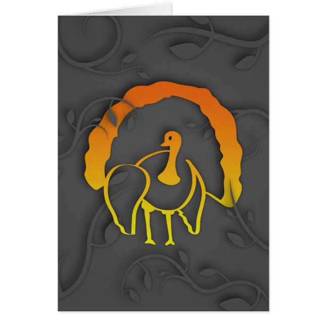 Cartão Feliz dia de Ação de Graças à Turquia (Frente)