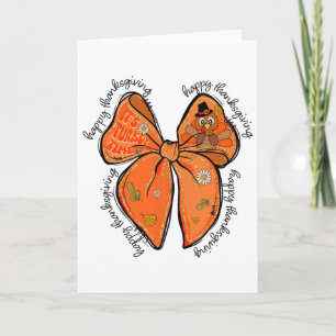 Cartão Feliz Dia de Ação de Graças Arco Turquia Pumpkin W