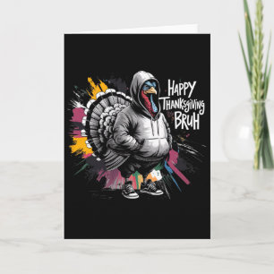 Cartão Feliz Dia de Ação de Graças Bruh Dia de Peru Engra