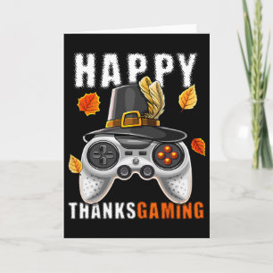 Cartão Feliz Dia de Ação de Graças Controle de Video Game