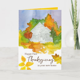 Cartão Feliz Dia De Ação De Graças Em Suas Novas Árvores 