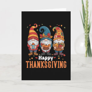 Cartão Feliz Dia de Ação de Graças Gnomos Presentes de Ab