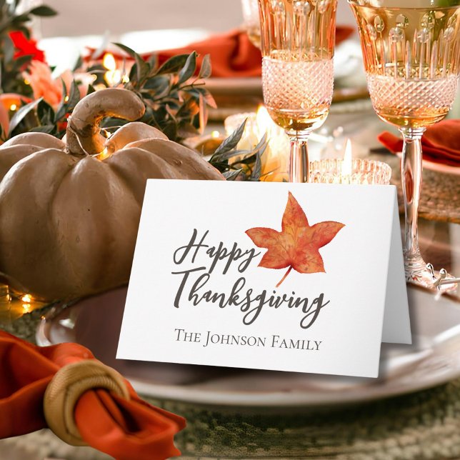 Cartão Feliz Dia de Ação de Graças: "Mapeador de Aquarela (Criador carregado)