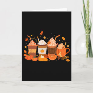 Cartão Feliz Dia de Ação de Graças Pumpkin Spice Latte Ca